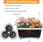 VECELO 5 Tier Vertical Garden Planter, Self Watering Stackable Planters with Wheels for Strawberries, Herbs, Flowers, Vegetables, Gray