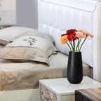 D'vine Dev 10 Inch Ebony Black Elegant Oval Ceramic Vase for Flowers, Home Décor Vase with Design Box, VS-LD-B-5