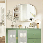 Bathroom Mirrors for Over Sink, Round Frameless Mirrors for Wall, 20x28 Inch Beveled Bathroom Mirror, Bathroom Vanity Circle Mirror for Bedroom Living Room Entryway Home Decor