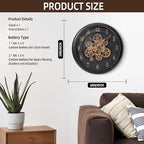 Maxstar Large Moving Gear Wall Clock,16" Vintage Mechanical Battery Operated Industrial Wall Clocks for Farmhouse Living Room,Home Office, Dinning Room, Kitchen, Steampunk Decor-Black,Arab Numeral