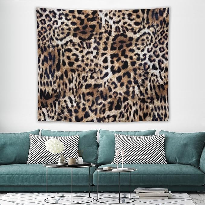 HZOHNAGO Leopard Print Tapestry Nature Wildlife Vintage Cheetah Fur Spot Animal Skin Wild Animals Spots Printed Wall Tapestry Painting Wall Hanging for Bedroom Living Room Dorm 60" W x 50" H