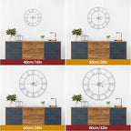 1st owned Large Wall Clock Metal Retro Roman Numeral Clock, Modern Round Wall Clocks Almost Silent, Easy to Read for Living Room/Home/Kitchen/Bedroom/Office/School Decor (Silver, 32 Inch)