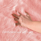 Latepis Pink Living Room Rugs Faux Fur Rug 5x6.7 Area Fuzzy Rugs for Teen Room Faux Sheepskin Rug for Living Room Sofa Floor Bedroom Luxury Home Decor