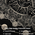 Lunerfex Sun and Moon Mandala Tapestry Boho Tapestry for Bedroom Black and White Tapestries Wall Hanging Living Room Wall Art and Home Decor 60x80