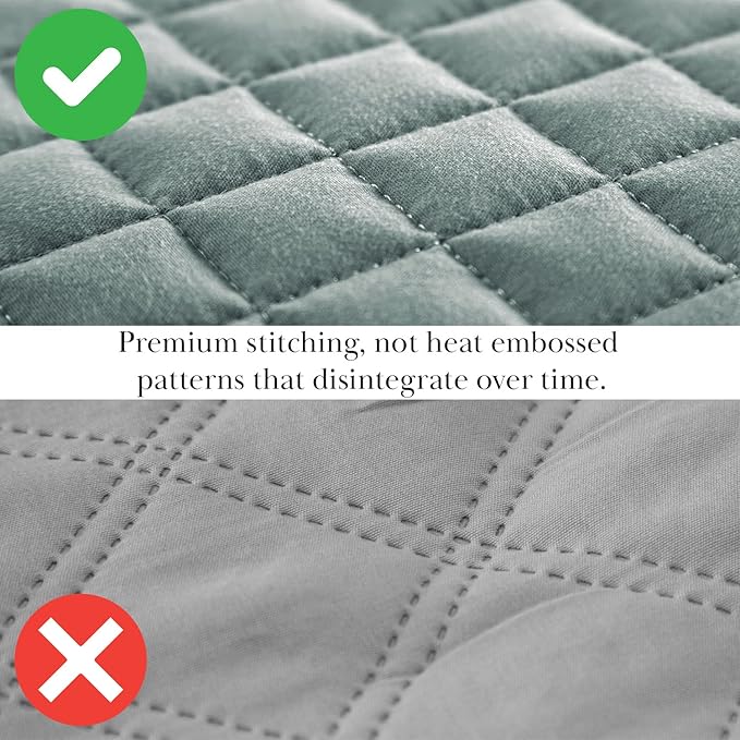 Southshore Fine Living, Inc. Oversized King Quilt Bedding Set, Soft Microfiber, Stain and Pet Hair Resistant Bedding, California/King Size Quilt Coverlet Bedspread Set with 2 Shams, Steel Blue (Teal)