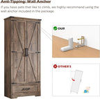 72" Tall Wood Storage Cabinet, Farmhouse Kitchen Pantry Cabinet with Adjustable Shelves & Drawer & Barn Doors, Versatile Storage for Kitchen, Dining Room, Bathroom, Light Brown