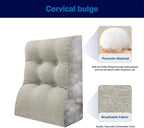 Daneey Reading Pillow for Bed Adult, Back Pillow for Bed Sitting Up, Back Support Pillow for Bed, Wedge Pillow for Neck, Lumbar, Back, 20 * 12 * 26IN, Beige