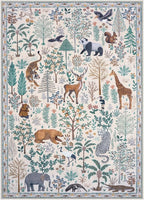 OJIA Jungle Living Room Rug 9x12 Washable Rugs for Bedroom, Ultra-Thin Modern Beige Non-Shedding Large Area Rug Playroom Rug Non-Slip Stain Resistant Accent Carpet for Kids Room Dining