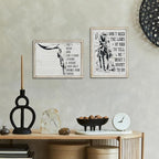 Putuo Decor Bohemian Western Wall Decor, Artistic Cowboy Prints, Square Wall Pediments for Living Room and Hallway (Cow Skull Head)