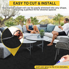 Marine Carpet - 6 FT x 18 FT Black Indoor/Outdoor Carpet, 0.2" Thick, Water-Proof TPE Backing, Non-Slide for Home, Patio, Porch, Deck