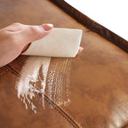 Leather Ottoman,Handmade Stuffed Square Ottoman,Genuine Leather Pouf, Foot Rest Pouf,Comfortable Soft Seating for Living Room & Bedroom (Brown, Square)