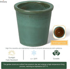 Emissary Round Stoneware Planter (Parent SKU 12012) (Green, 8" D x 7" H)