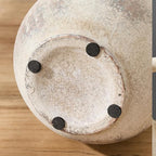 LUKA Antique Ceramic Vase with 2 Handle, 6.7 inches Rustic Vase Minimalist Decor, Decorative Vases for Home Decor, Table, Living Room, Shelf, Christmas Decoration(Small,Gray)