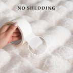 BENVWE Faux Fur Throw Blanket for Couch Bed - Fluffy Soft Thick Bubble Blanket for Living Room Home Decor - Mothers Day Birthday Gifts for Women, Cream White, 63" x 80"