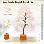 Rose Quartz Tree of Life, Handmade Gemstone Feng Shui Money Tree, Healing Crystal Decoration for Home, Positive Energy, Spiritual Gift