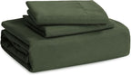 Bedsure Olive Green Duvet Cover King Size - 3 Pieces Prewashed Cotton-Like Extra Soft Bedding Set, Includes 1 Duvet Cover 104x90 Inches with Zipper Closure & 2 Pillow Shams, Comforter Not Included