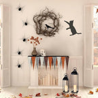 25'' 19'' Lanterns Decorative Outdoor Indoor, Black Metal Outdoor Candle Lanterns, Set of 2 Modern Farmhouse Decorative Lantern for Fireplace, Patio, Porch, Floor, Halloween Lantern (No Glass)