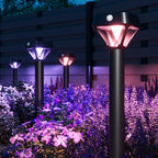 XMCOSY+ Smart Solar Lights Outdoor with Motion Sensor, 150LM APP Control RGBCW Color Changing Garden Lights Solar Powered for Yard Pathway Landscape, Waterproof, 4 Pack