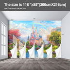 Castle Wall murals Peel and Stick Wallpaper for Bedroom Nursery Room - 85"x118"