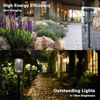 EcoGreen Outdoor Pathway Solar Light, 4pcs Pack,Garden Patio Balcony Walk Way Lights, Aluminum Leg, 5000K Daylight, IP65 Waterproof, 2.44*13.4in