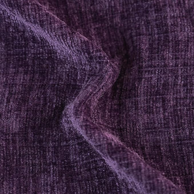 CaliTime Throw Pillow Covers Decorative 24 X 24 Inches Pack of 2 Cozy Chenille Cushion Cases for Couch Sofa Bed Living Room Home Plum Purple