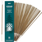 Cedar Incense Sticks (50 Sticks), 100% Natural sustainably harvested Cedar, Suitable for Yoga, Meditation, Relaxation, and Spiritual Purification