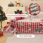 Chenille Armchair Sofa Slipcover Washable Furniture Protector Recliner Couch Cover 1-Piece Cushion Stain Resistant Chair Cover Soft Breathable Couch Cover Blanket, Red Plaid 71"x 150"