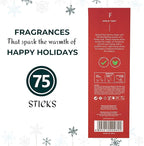 Folkulture Christmas Incense Sticks for Home | Pack of 75 Insenses for Cleansing | Natural and Non Toxic Insence Sticks for Gifts for her | Organic Apple Tart Inscents (Christmas Magic)
