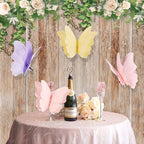 SUNBEAUTY Butterfly Party Decorations Hanging Butterfly Decorations 6Pcs Crepe Paper Garden 3D Butterflies Decor Pastel Paper Butterflies Decoration for Wedding Baby Shower Birthday Party Room Decor