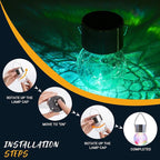 GIGALUMI 16 Pack Solar Hanging Lights for Christmas Decoration - Cracked Glass Solar Lights Outdoor Waterproof for Garden, Yard, Fence, Tree (Color Changing)