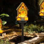 Dazzle Bright Fairy Garden House, 16" Glow in The Dark Cottage with Solar LED Light, Beautiful Miniature Garden Decoration for Indoor or Outdoor Gardens
