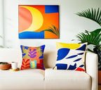 Matisse Decorative Pillow Cover Cutouts Hand Embroidered Abstract Toss Pillows Farmhouse Chair Cushion Contemporary Pillowsham Mid-Century Chair Cushions Wool Size 18x18