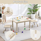 Kids Table and 2 Chairs Set, Height Adjustable (17.7"-26.1") Toddler Table and Chair Set, Multi-Activity Table with Graffiti Desktop, Children’s Table and Chairs for Classroom, Home & Daycare