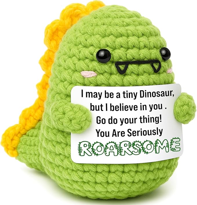 OCCdesign Mini Christmas Inspirational Gifts – Handmade Positive Dinosaur for Women Men Coworkers Friends Encouragement Birthday Christmas Holiday Stocking Stuffer