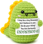 OCCdesign Mini Christmas Inspirational Gifts – Handmade Positive Dinosaur for Women Men Coworkers Friends Encouragement Birthday Christmas Holiday Stocking Stuffer