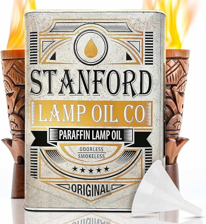 Stanford - Premium Lamp Oil - 4 Liters - Clear Paraffin, Smokeless & Odorless, Ideal for Indoor and Outdoor Use