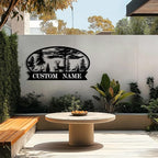 Personalized Hunting Metal Signs Outdoor - Custom Deer Antler Wall Art, Last Name Signs for Home, Rustic Cabin & Lodge Decor, Housewarming Gifts - MADE IN USA