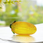 Glass Corn Figurine Decor for Tabletop Centerpiece Art Glass Corn Paperweight Decorations for Home Kitchen Office Desk
