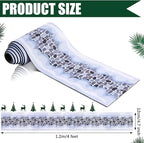 Jetec 2 Pcs Christmas Village Accessories Christmas Brick Snow Road Village Street Mat Decorations Snow Brick Mat for Home Garden Landscape, 4.7 x 47.2 Inch(Fresh Style)