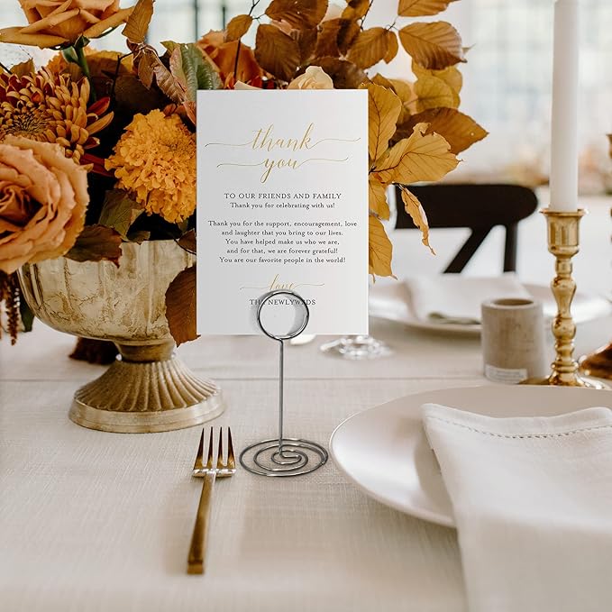 Table Number Holders 20Pcs - 3.35 Inch Place Card Holder Table Number Stands for Wedding Party Graduation Reception Restaurant Home Centerpiece Decorations Office Memo Picture Photo (Silver)