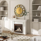 SHYFOY 18" Mirrored Wall Clock, Decorative Wall Clock with Roman Numerals, Living Room Wall Clocks, Kitchen Office Home Decor Battery Powered