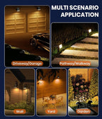 Solar Powered Spotlights Outdoor 1 Pack,IP67 Waterproof Wall&Ground Solar Lights Outside,3 Colors+3 Modes,Dusk to Dawn Flood Lights for Driveway/Garden/Pathway/Tree/Patio/Yard Decor Landscape Lighting