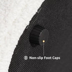 VANOMi Multi-Functional Boucle Ottoman, Vanity Stool Chair, Sturdy Wooden Footstool, Suitable for Living Room, Bedroom, and Entryway, Without Installation, White