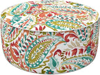 LVTXIII Inflatable Stool Ottoman Footrest with Handle, Decorative Fade-Resistant Foot Stool, Indoor or Outdoor Pouf for Home Patio Garden and Camping Use, D21 x W 21 x H9, Warm Paisley
