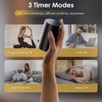 Waterless Essential Oil Diffuser, Portable Aromatherapy Diffuser, Mini Scent Machine, Battery Operated, 1/4/8-Hour Timer, 20ml Capacity, 3 Mist Levels for Home, Car, Room Office,No included oil(Black)