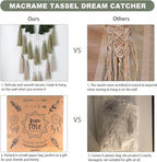 Macrame Dream Catcher Wall Hanging - Large Dreamcatchers Boho Chic Wall Decor, Handmade Tassels Ornament Colorful Room Decor for Bedroom, Blessing Gift for Girls Kids Women (Dark Green Mix)