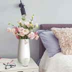 D'vine Dev 10 Inch Ivory Elegant Oval Ceramic Vase for Flowers, Home Décor Vase with Design Box, VS-LD-B-2