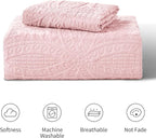 Love's cabin Twin Quilt Set Pink Bedspreads - Soft Bed Summer Lightweight Bedspread Comforter - Modern Style Coin Pattern Coverlet for All Season - 2 Pieces (1 Quilt, 1 Pillow Sham)