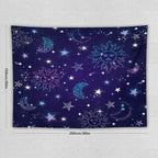 HZOHNAGO Boho Sun Moon Tapestry Purple Blue Sun Stars Galaxy Pattern Printed Wall Tapestry Wall Hanging for Bedroom Living Room Dorm 80" W x 60" H