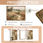 Vintage Framed Wall Art for Living Room – Vintage Wildflower Pictures Oil Paintings Canvas Prints – Country Flower Modern Farmhouse Wall Decor for Bathroom Bedroom Home Office – 12x16in